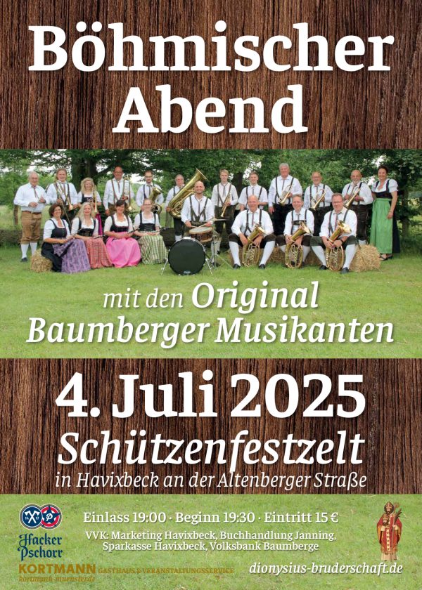 Karte für den Böhmischen Abend
