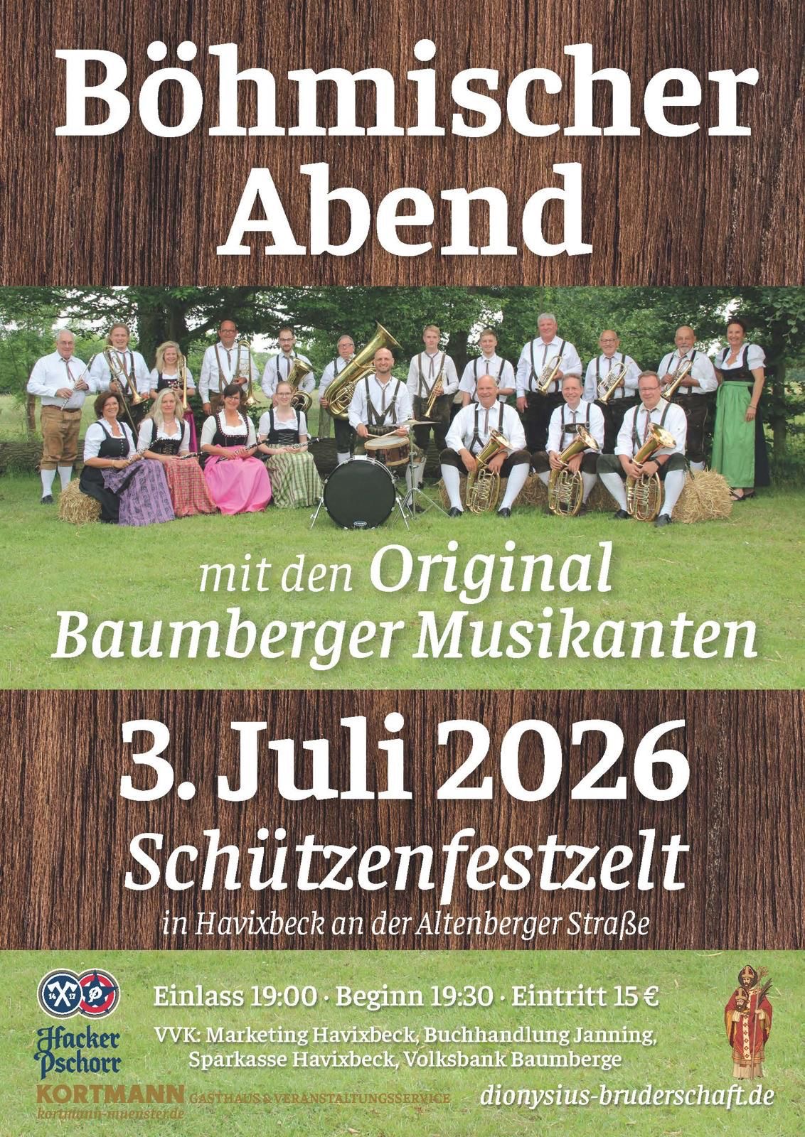 Karte für den Böhmischen Abend